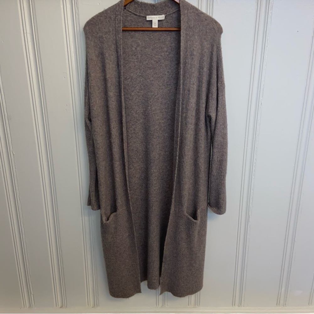 Chelsea & Violet Light Brown Wool/Alpaca Cardigan Duster XS minimalist fall